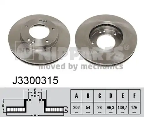 спирачен диск NIPPARTS J3300315