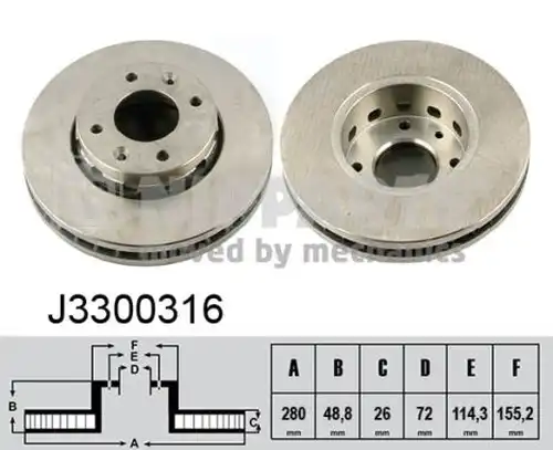 спирачен диск NIPPARTS J3300316