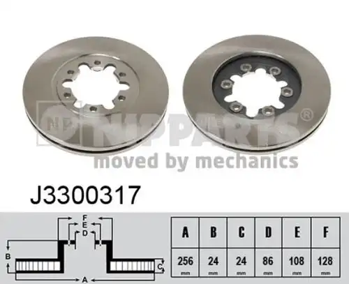 спирачен диск NIPPARTS J3300317