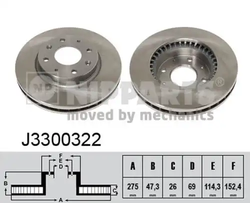 спирачен диск NIPPARTS J3300322