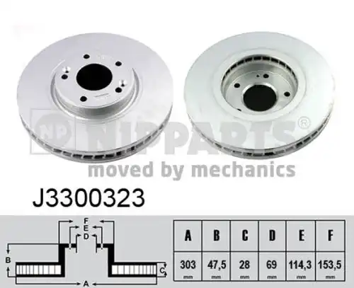 спирачен диск NIPPARTS J3300323