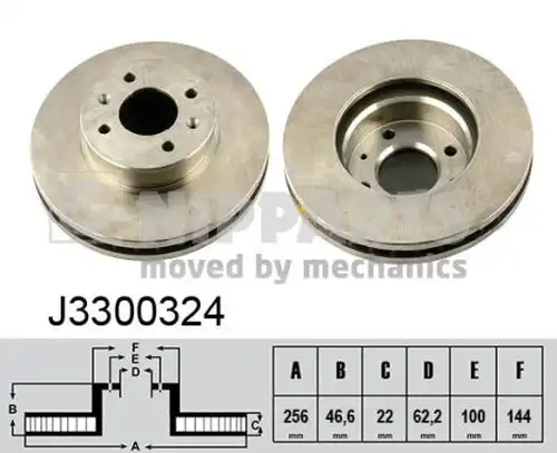 спирачен диск NIPPARTS J3300324