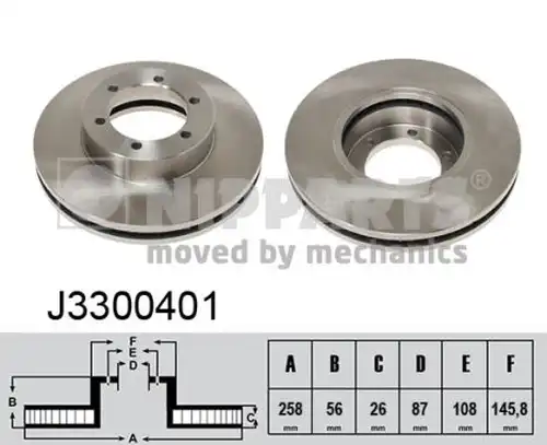 спирачен диск NIPPARTS J3300401