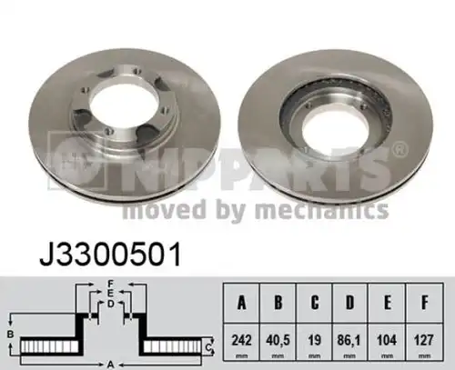 спирачен диск NIPPARTS J3300501