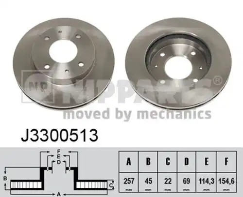 спирачен диск NIPPARTS J3300513