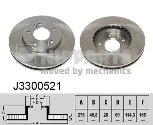 спирачен диск NIPPARTS J3300521