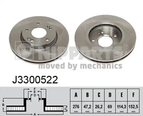 спирачен диск NIPPARTS J3300522