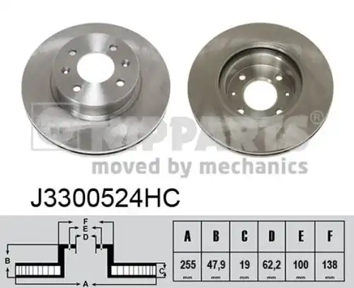 спирачен диск NIPPARTS J3300524HC