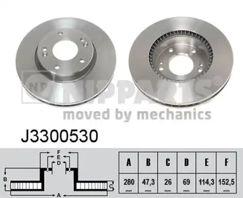 спирачен диск NIPPARTS J3300530