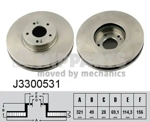 спирачен диск NIPPARTS J3300531