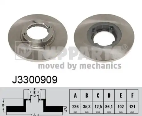 спирачен диск NIPPARTS J3300909