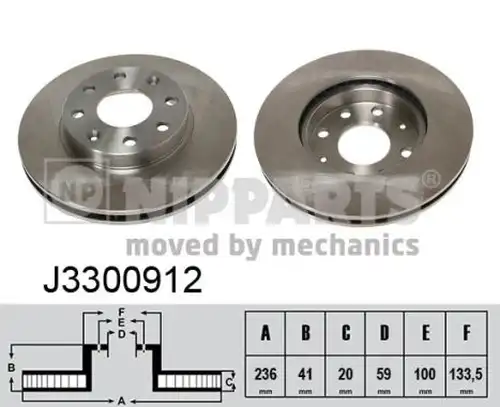 спирачен диск NIPPARTS J3300912