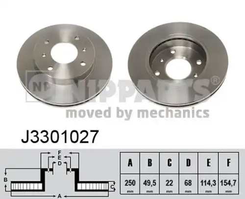 спирачен диск NIPPARTS J3301027