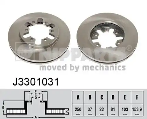 спирачен диск NIPPARTS J3301031