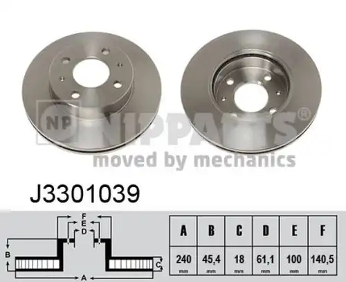 спирачен диск NIPPARTS J3301039