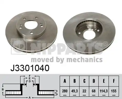 спирачен диск NIPPARTS J3301040