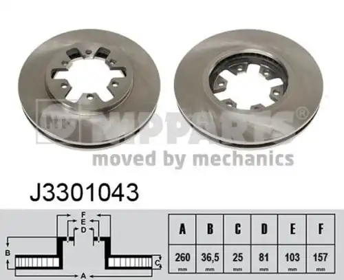 спирачен диск NIPPARTS J3301043