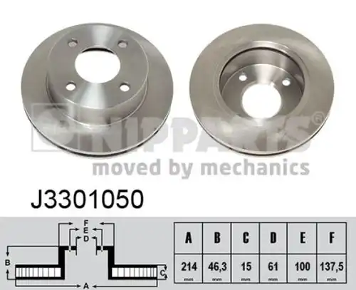 спирачен диск NIPPARTS J3301050