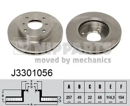 спирачен диск NIPPARTS J3301056