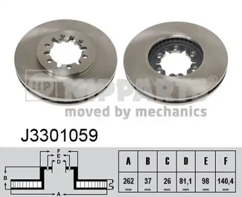 спирачен диск NIPPARTS J3301059