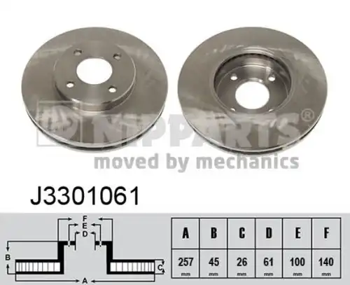 спирачен диск NIPPARTS J3301061