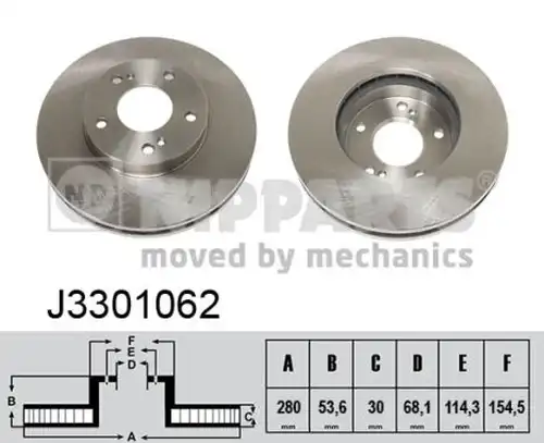 спирачен диск NIPPARTS J3301062