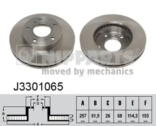 спирачен диск NIPPARTS J3301065