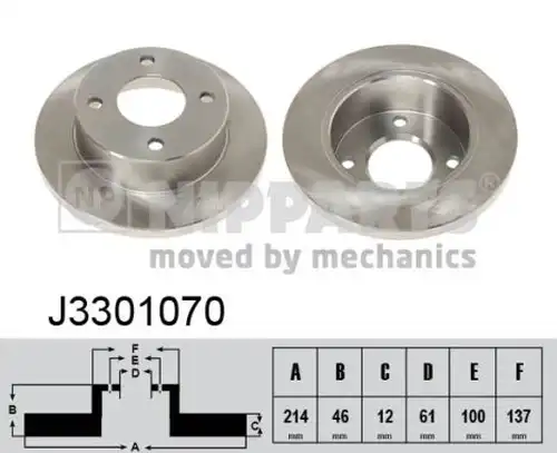 спирачен диск NIPPARTS J3301070