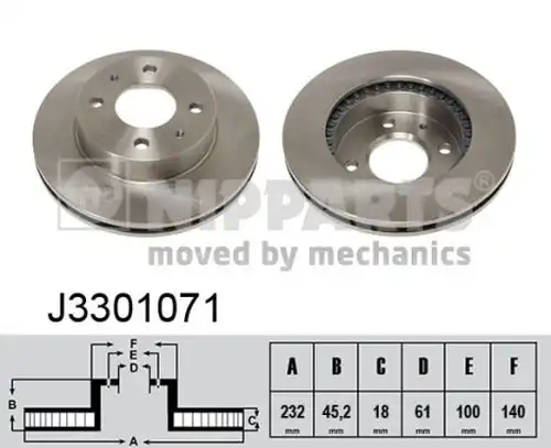 спирачен диск NIPPARTS J3301071