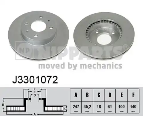 спирачен диск NIPPARTS J3301072