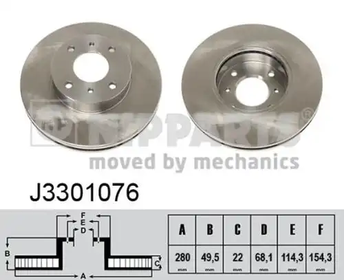 спирачен диск NIPPARTS J3301076