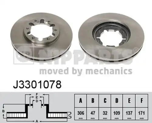 спирачен диск NIPPARTS J3301078