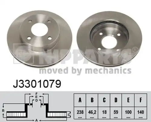 спирачен диск NIPPARTS J3301079