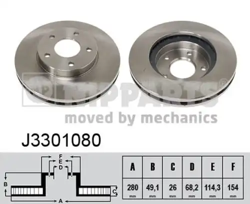 спирачен диск NIPPARTS J3301080