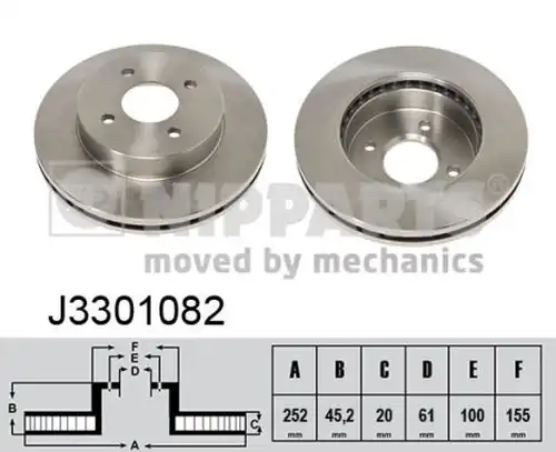 спирачен диск NIPPARTS J3301082