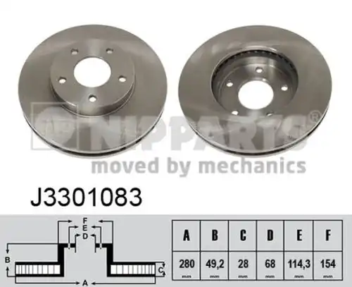 спирачен диск NIPPARTS J3301083