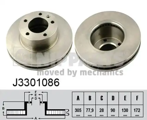 спирачен диск NIPPARTS J3301086