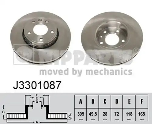 спирачен диск NIPPARTS J3301087