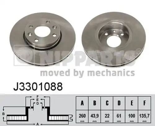 спирачен диск NIPPARTS J3301088