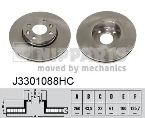 спирачен диск NIPPARTS J3301088HC