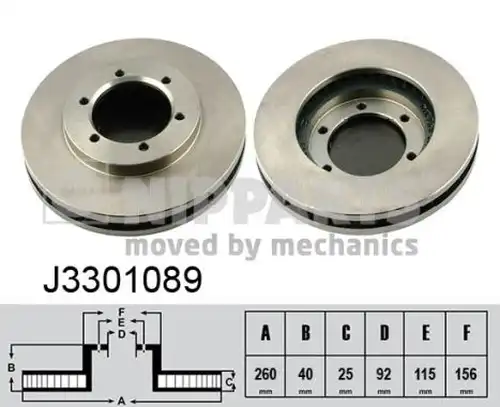 спирачен диск NIPPARTS J3301089