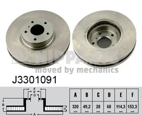 спирачен диск NIPPARTS J3301091