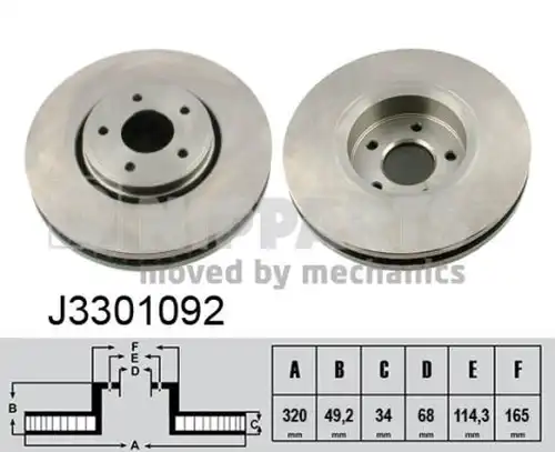 спирачен диск NIPPARTS J3301092