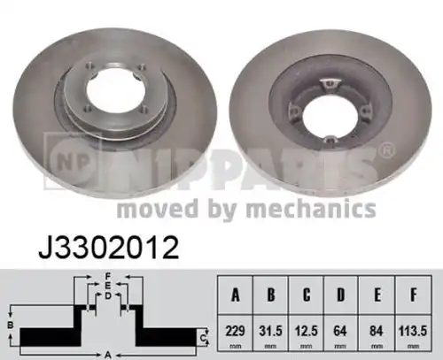 спирачен диск NIPPARTS J3302012