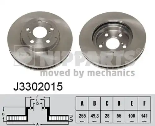 спирачен диск NIPPARTS J3302015