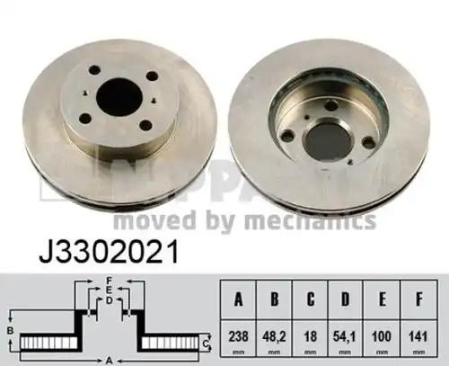 спирачен диск NIPPARTS J3302021