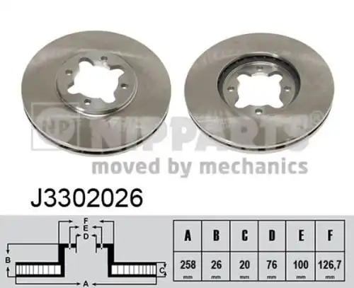 спирачен диск NIPPARTS J3302026