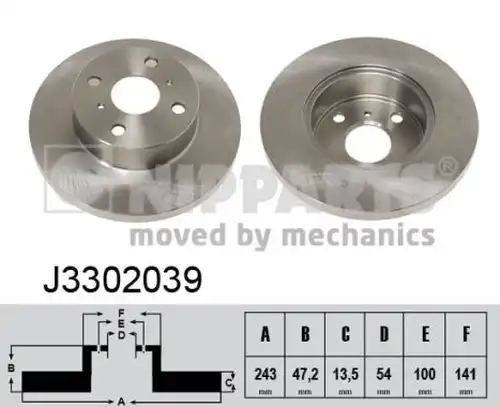 спирачен диск NIPPARTS J3302039