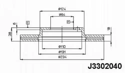 спирачен диск NIPPARTS J3302040