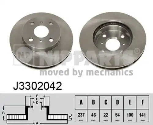 спирачен диск NIPPARTS J3302042